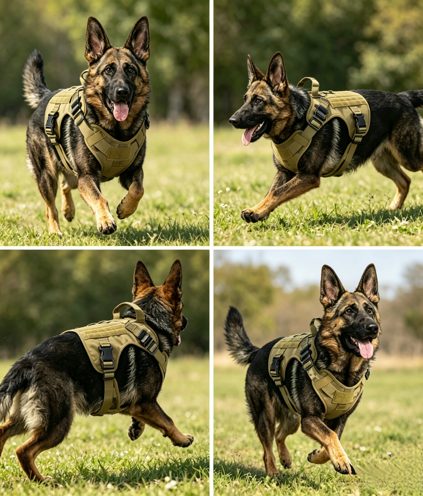 Tactical Dog Harness – Military-Grade Padded Nylon Vest | Quick Release, M–XL for Medium & Large Dogs (4 Colors)