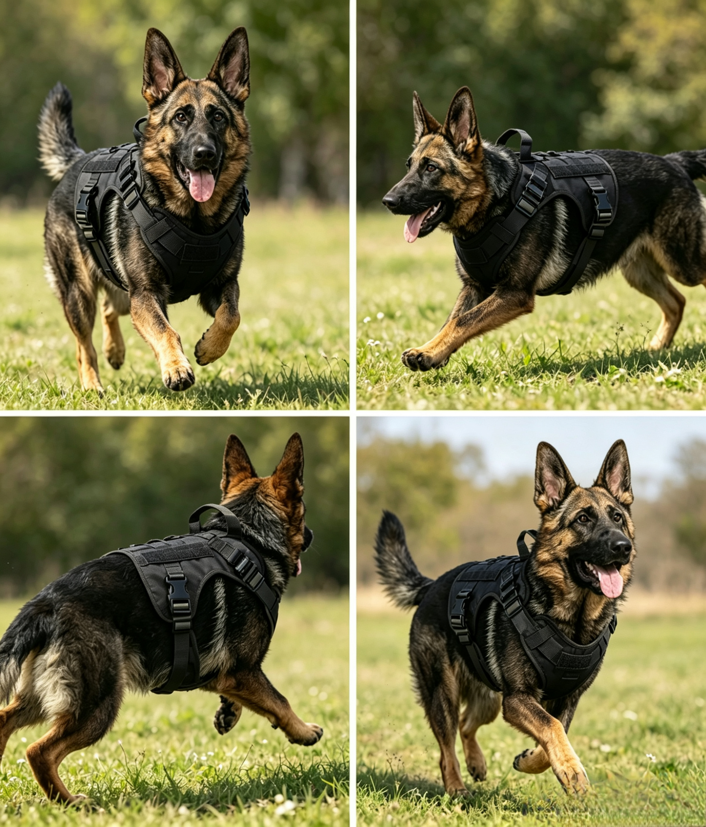 Tactical Dog Harness – Military-Grade Padded Nylon Vest | Quick Release, M–XL for Medium & Large Dogs (4 Colors)
