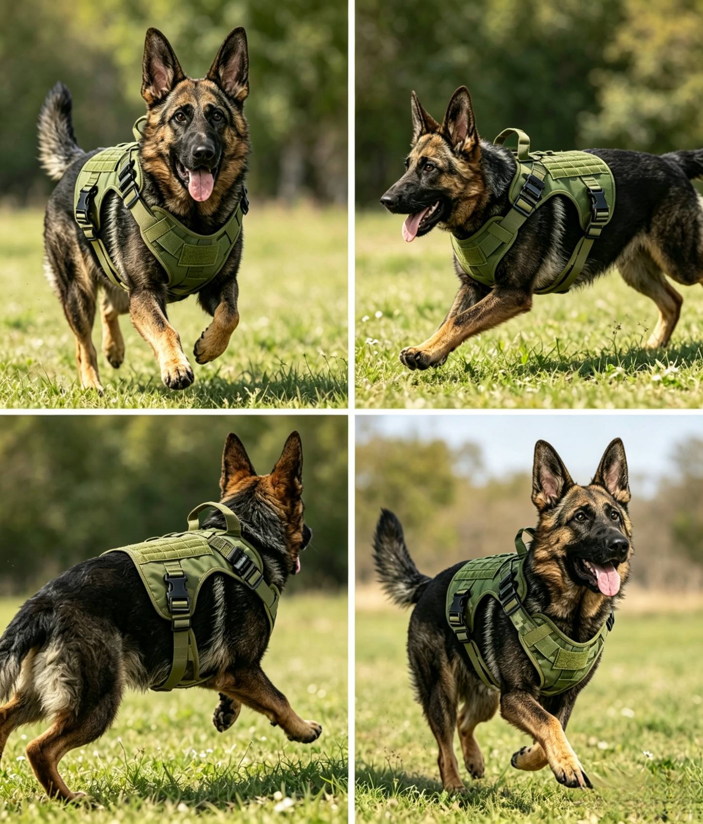 Tactical Dog Harness – Military-Grade Padded Nylon Vest | Quick Release, M–XL for Medium & Large Dogs (4 Colors)