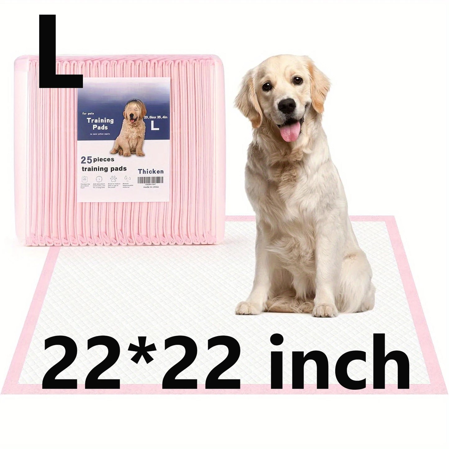 Disposable Pet Urine Pads for Large Breeds – Super Absorbent, Leak-Proof | S & L Sizes, Blue & Pink (100 Pcs)