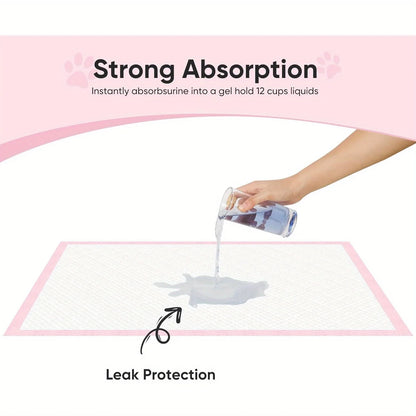 Disposable Pet Urine Pads for Large Breeds – Super Absorbent, Leak-Proof | S & L Sizes, Blue & Pink (100 Pcs)