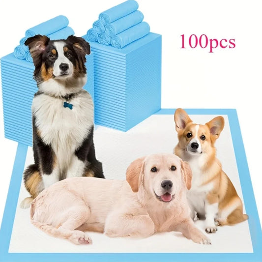 Disposable Pet Urine Pads for Large Breeds – Super Absorbent, Leak-Proof | S & L Sizes, Blue & Pink (100 Pcs)