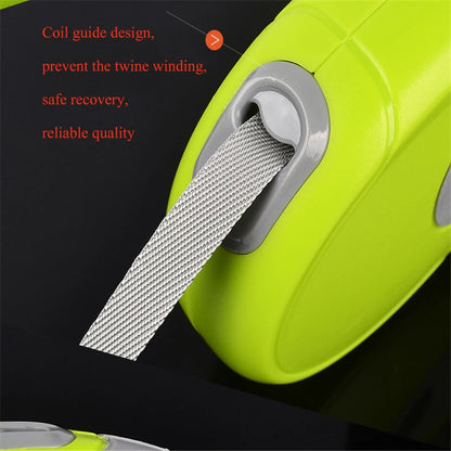 Retractable Dog Leash 3M/5M – One-Hand Brake, Tangle-Free Nylon Tape | Safe for Small to Large Dogs (6 Colors)