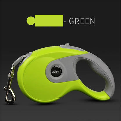 Retractable Dog Leash 3M/5M – One-Hand Brake, Tangle-Free Nylon Tape | Safe for Small to Large Dogs (6 Colors)