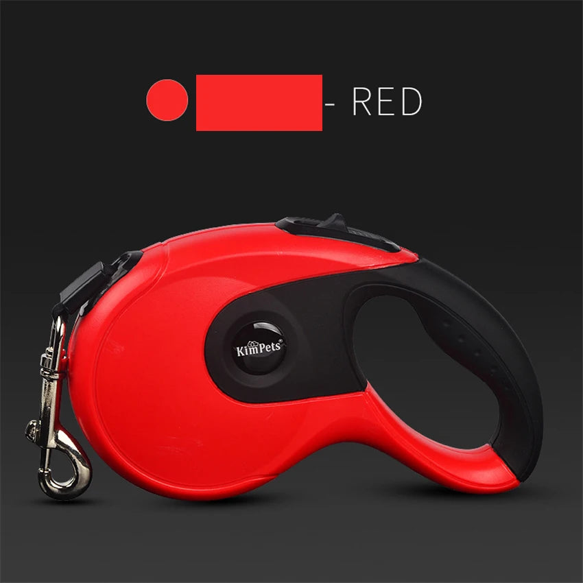 Retractable Dog Leash 3M/5M – One-Hand Brake, Tangle-Free Nylon Tape | Safe for Small to Large Dogs (6 Colors)