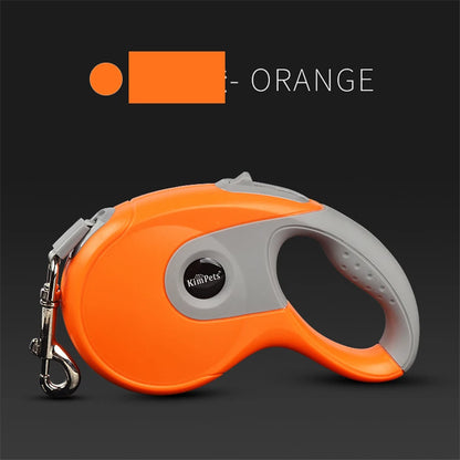 Retractable Dog Leash 3M/5M – One-Hand Brake, Tangle-Free Nylon Tape | Safe for Small to Large Dogs (6 Colors)