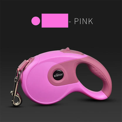 Retractable Dog Leash 3M/5M – One-Hand Brake, Tangle-Free Nylon Tape | Safe for Small to Large Dogs (6 Colors)