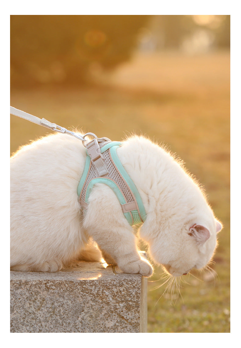 Reflective Breathable Dog & Cat Harness Vest – No-Pull, Adjustable Mesh | XS–L, 3 Colors (Yellow, Pink, Blue)
