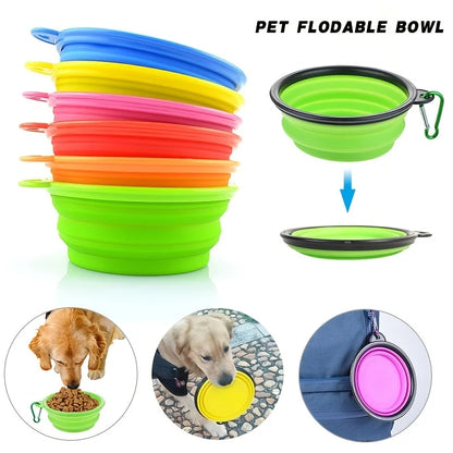 Collapsible Pet Travel Bowl – Portable TPR Silicone Food & Water Bowl | 350ml, 9 Colors for Dogs & Cats