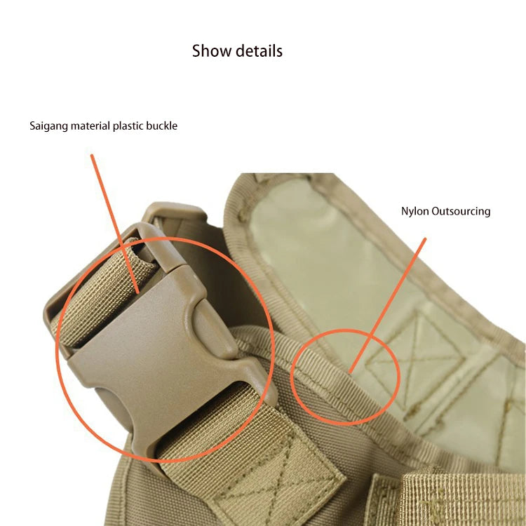 Tactical Dog Harness – Military-Grade Padded Nylon Vest | Quick Release, M–XL for Medium & Large Dogs (4 Colors)