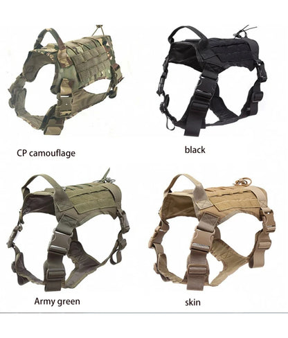 Tactical Dog Harness – Military-Grade Padded Nylon Vest | Quick Release, M–XL for Medium & Large Dogs (4 Colors)