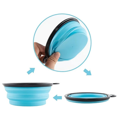 Collapsible Pet Travel Bowl – Portable TPR Silicone Food & Water Bowl | 350ml, 9 Colors for Dogs & Cats