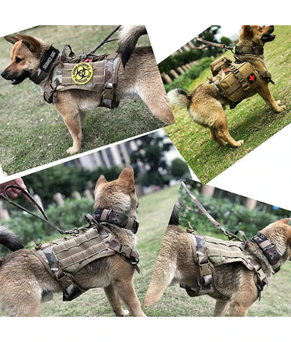 Tactical Dog Harness – Military-Grade Padded Nylon Vest | Quick Release, M–XL for Medium & Large Dogs (4 Colors)