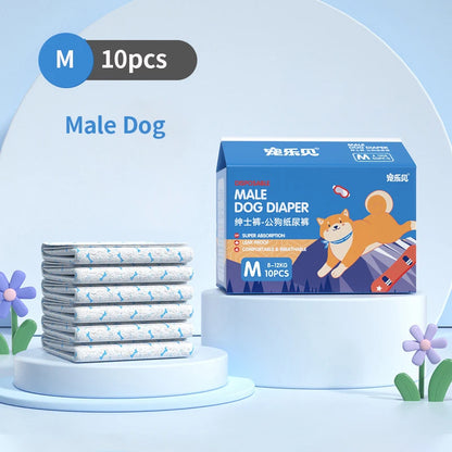 Dog Diapers & Physiological Pants – Super Absorbent, Leak-Proof | Female & Male, XXS–XL, Non-Woven (Fast US Shipping)