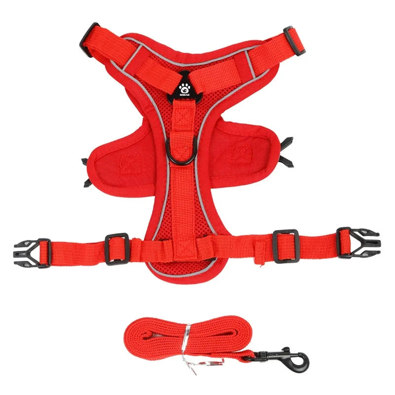 No-Pull Dog Harness & Leash Set – Reflective, Adjustable Vest for Small Dogs & Cats | Quick Release, S–XL (6 Colors)