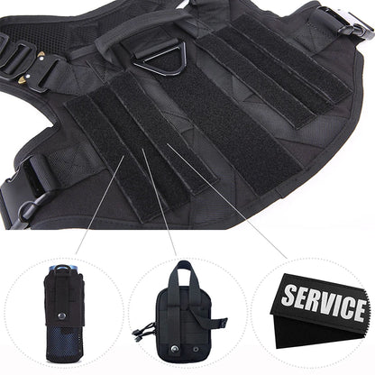 Tactical Dog Harness – Military-Grade Padded Nylon Vest | Quick Release, M–XL for Medium & Large Dogs (4 Colors)