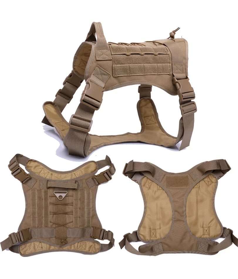 Tactical Dog Harness – Military-Grade Padded Nylon Vest | Quick Release, M–XL for Medium & Large Dogs (4 Colors)