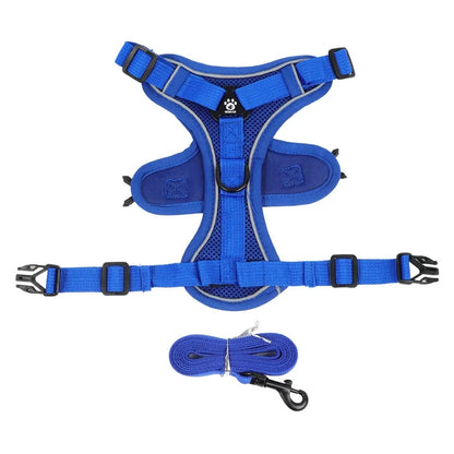 No-Pull Dog Harness & Leash Set – Reflective, Adjustable Vest for Small Dogs & Cats | Quick Release, S–XL (6 Colors)