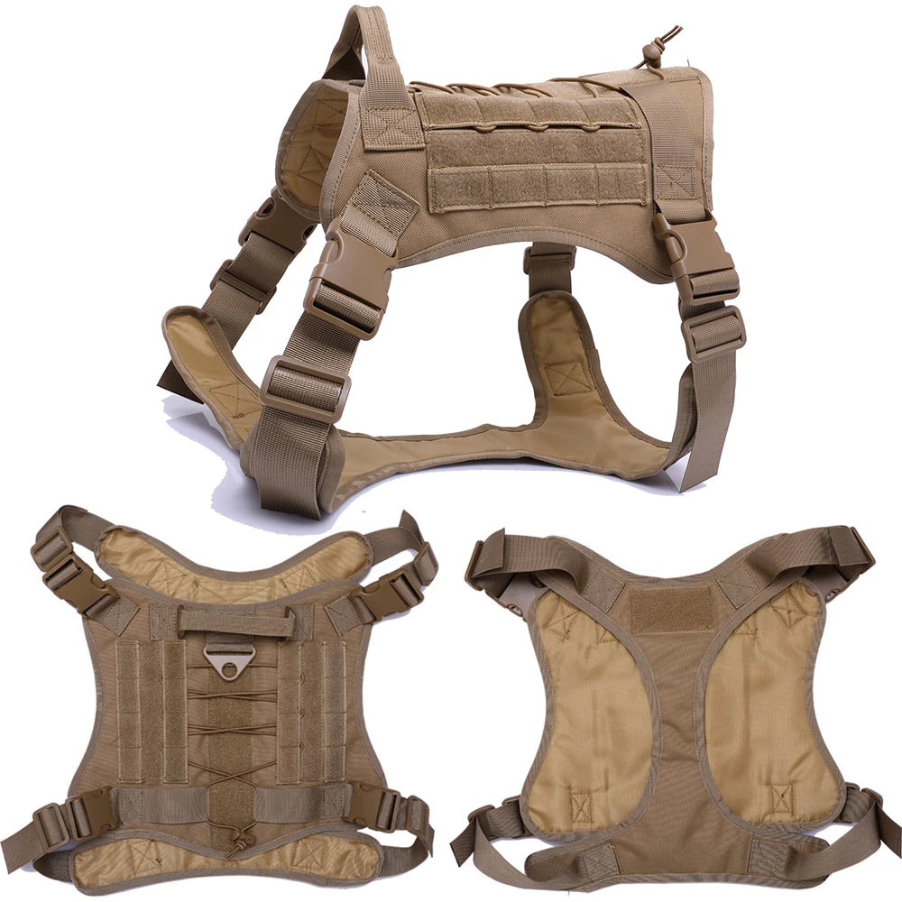 Tactical Dog Harness – Military-Grade Padded Nylon Vest | Quick Release, M–XL for Medium & Large Dogs (4 Colors)