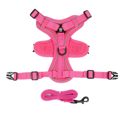 No-Pull Dog Harness & Leash Set – Reflective, Adjustable Vest for Small Dogs & Cats | Quick Release, S–XL (6 Colors)