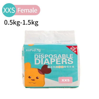 Dog Diapers & Physiological Pants – Super Absorbent, Leak-Proof | Female & Male, XXS–XL, Non-Woven (Fast US Shipping)