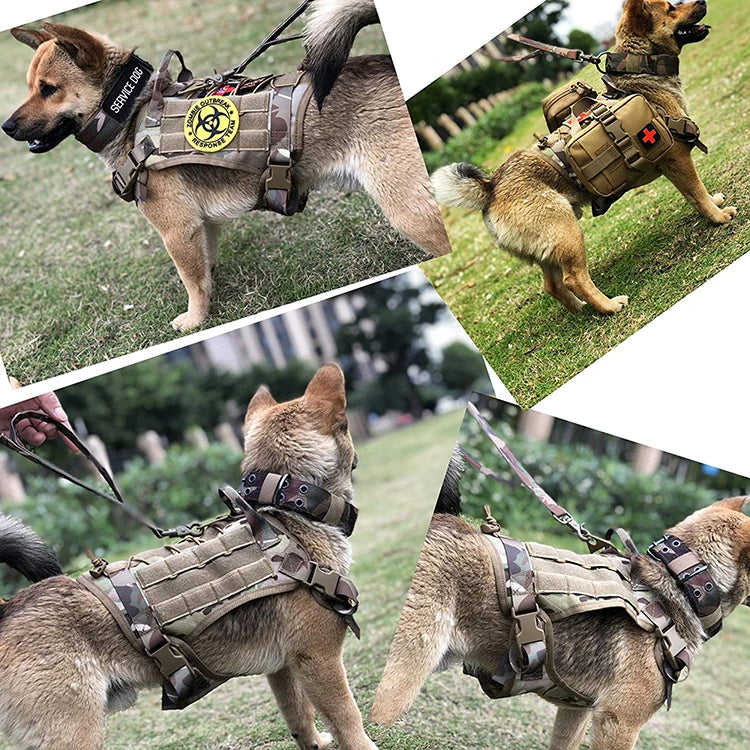 Tactical Dog Harness – Military-Grade Padded Nylon Vest | Quick Release, M–XL for Medium & Large Dogs (4 Colors)