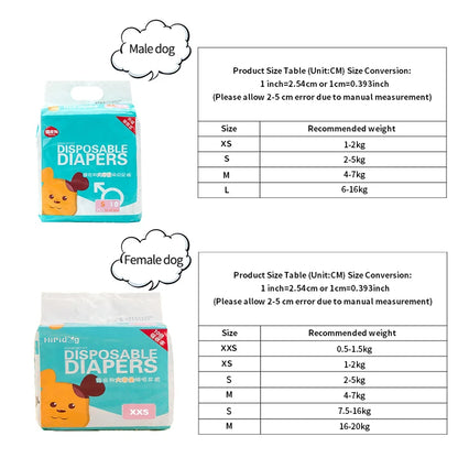 Dog Diapers & Physiological Pants – Super Absorbent, Leak-Proof | Female & Male, XXS–XL, Non-Woven (Fast US Shipping)