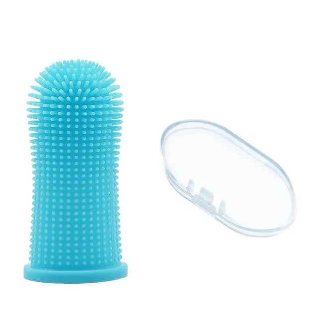 Silicone Finger Toothbrush for Cats & Dogs – 360° Teeth Cleaning, Non-Toxic | 14g, 4 Colors + Storage Case