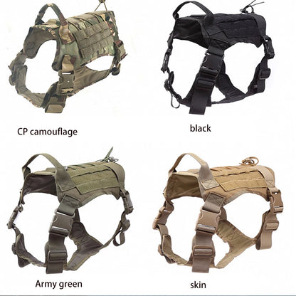 Tactical Dog Harness – Military-Grade Padded Nylon Vest | Quick Release, M–XL for Medium & Large Dogs (4 Colors)