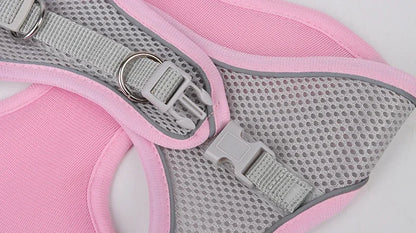 Puppy & Cat Harness Vest Set with Leash – Reflective, Soft Nylon | XXS–L for Chihuahua, French Bulldog & Small Dogs (6 Colors)