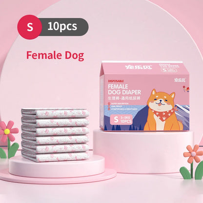 Dog Diapers & Physiological Pants – Super Absorbent, Leak-Proof | Female & Male, XXS–XL, Non-Woven (Fast US Shipping)