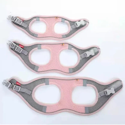 Reflective Breathable Dog & Cat Harness Vest – No-Pull, Adjustable Mesh | XS–L, 3 Colors (Yellow, Pink, Blue)