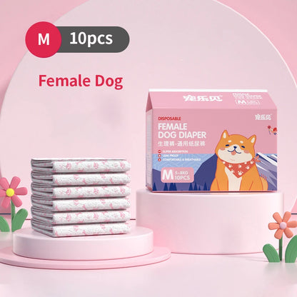 Dog Diapers & Physiological Pants – Super Absorbent, Leak-Proof | Female & Male, XXS–XL, Non-Woven (Fast US Shipping)