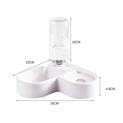2-in-1 Automatic Pet Bowl – Food & Water Dual-Use Feeder for Cats & Dogs | PP, 22×22×16cm, Moisture-Proof