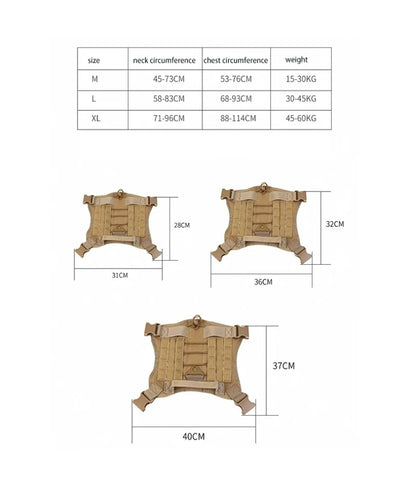 Tactical Dog Harness – Military-Grade Padded Nylon Vest | Quick Release, M–XL for Medium & Large Dogs (4 Colors)