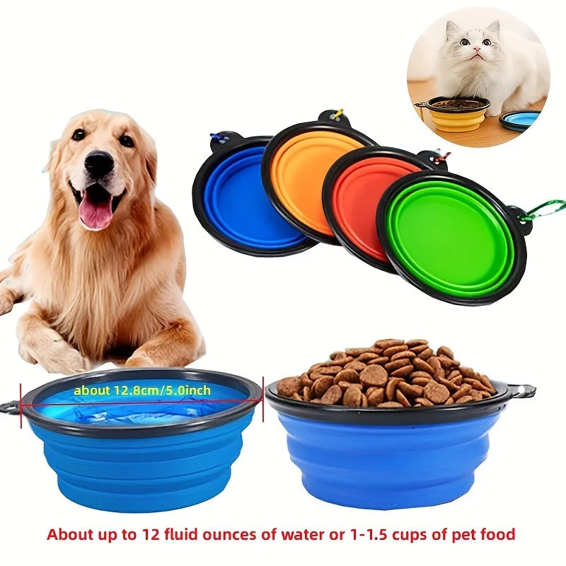 Collapsible Pet Travel Bowl – Portable TPR Silicone Food & Water Bowl | 350ml, 9 Colors for Dogs & Cats