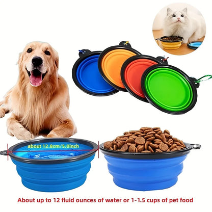Collapsible Pet Travel Bowl – Portable TPR Silicone Food & Water Bowl | 350ml, 9 Colors for Dogs & Cats