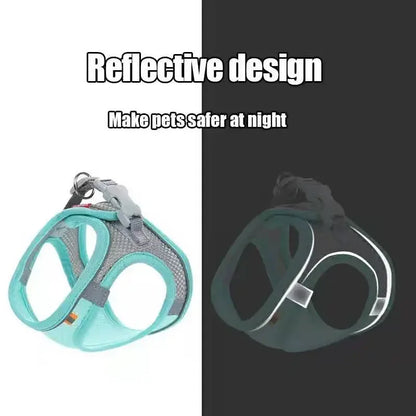 Reflective Breathable Dog & Cat Harness Vest – No-Pull, Adjustable Mesh | XS–L, 3 Colors (Yellow, Pink, Blue)