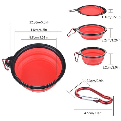 Collapsible Pet Travel Bowl – Portable TPR Silicone Food & Water Bowl | 350ml, 9 Colors for Dogs & Cats