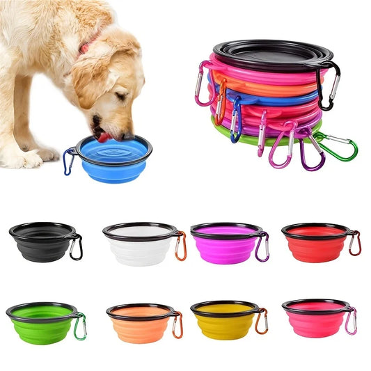 Collapsible Pet Travel Bowl – Portable TPR Silicone Food & Water Bowl | 350ml, 9 Colors for Dogs & Cats