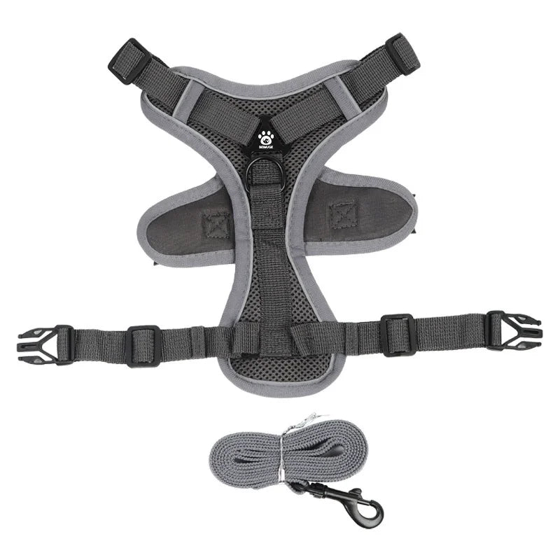 No-Pull Dog Harness & Leash Set – Reflective, Adjustable Vest for Small Dogs & Cats | Quick Release, S–XL (6 Colors)