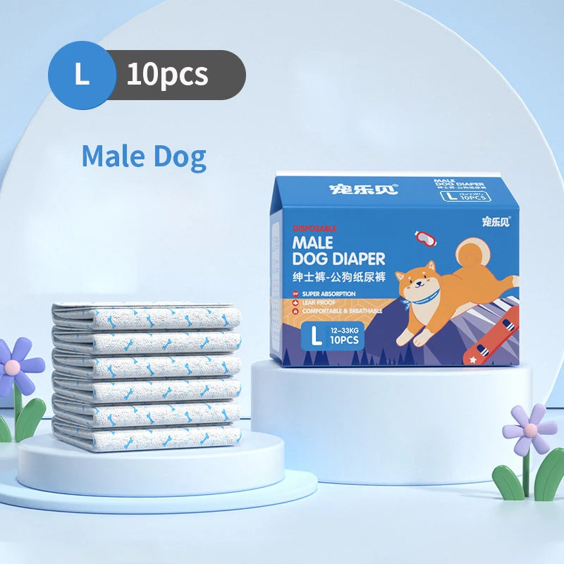 Dog Diapers & Physiological Pants – Super Absorbent, Leak-Proof | Female & Male, XXS–XL, Non-Woven (Fast US Shipping)