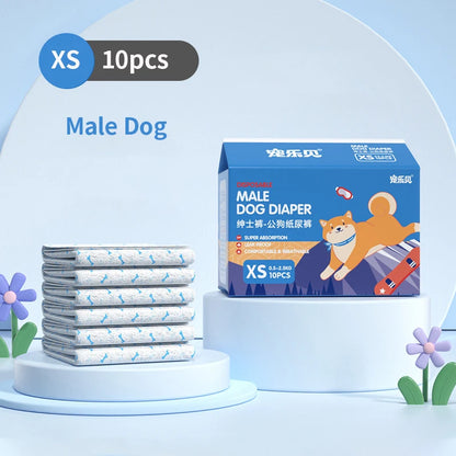 Dog Diapers & Physiological Pants – Super Absorbent, Leak-Proof | Female & Male, XXS–XL, Non-Woven (Fast US Shipping)
