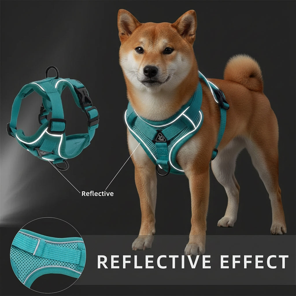 No-Pull Dog Harness & Leash Set – Reflective, Adjustable Vest for Small Dogs & Cats | Quick Release, S–XL (6 Colors)