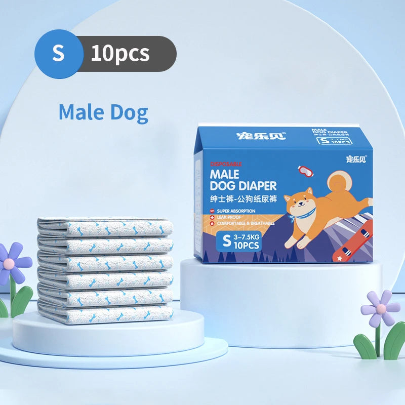 Dog Diapers & Physiological Pants – Super Absorbent, Leak-Proof | Female & Male, XXS–XL, Non-Woven (Fast US Shipping)