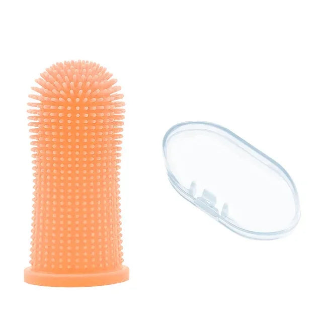 Silicone Finger Toothbrush for Cats & Dogs – 360° Teeth Cleaning, Non-Toxic | 14g, 4 Colors + Storage Case