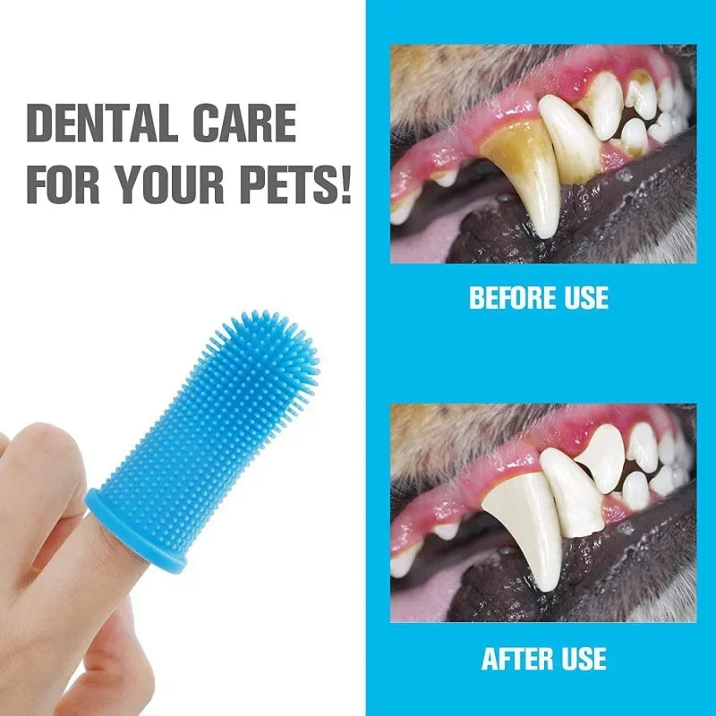 Silicone Finger Toothbrush for Cats & Dogs – 360° Teeth Cleaning, Non-Toxic | 14g, 4 Colors + Storage Case