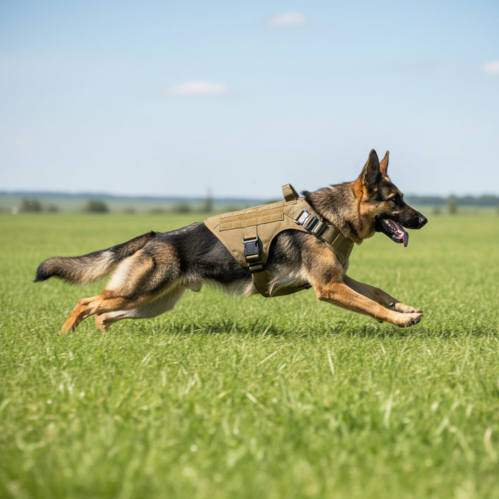 Tactical Dog Harness – Military-Grade Padded Nylon Vest | Quick Release, M–XL for Medium & Large Dogs (4 Colors)