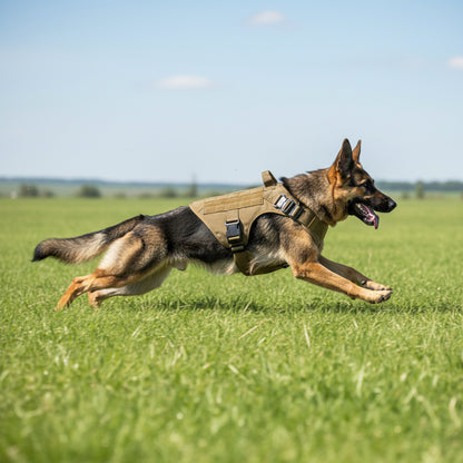 Tactical Dog Harness – Military-Grade Padded Nylon Vest | Quick Release, M–XL for Medium & Large Dogs (4 Colors)